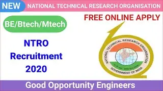 NTRO recruitment 2020 without GATE | ₹ 40,000/- PM | Freshers | No Fees (FREE) | Latest Job Update