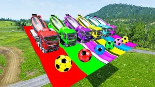 Flatbed Truck Mcqueen | Transportation with Trucks - Pathole vs cars #70 - BeamNG.drive Live