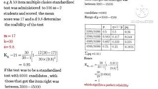Kuda Richardson and test Reliability (Statistics )