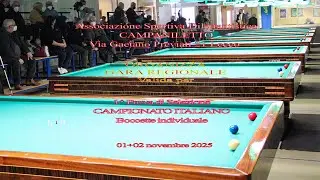 1^ Prova di Selezione Camp. Italiano Boccette Individuale  2^ e 3^ categoria (01&divide;02/11/25)