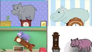 Hickory dickory dock funny Rhino #kidssong #funny #animation #nurseryrhymes #kids 