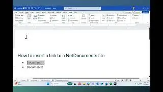 NetDocuments - How to Insert a Link to a File