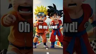 Кроссовер Dragon Ball Z x Naruto 🍉 Безумный сюрприз на гоночной трассе!