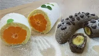Простые ИДЕИ ВЫПЕЧКИ для праздничного стола. Рулет с мандаринами и Шоколадный Банан от Vision town