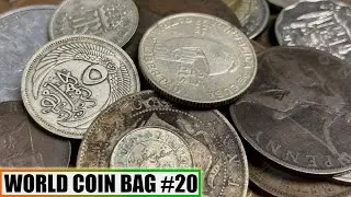 FOUR SILVER COINS (& More) In World Coin Half Pound Grab Bag Unboxing and Search - Bag #20