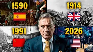 Le sch&eacute;ma d'effondrement Des empires : Espagne, Grande-Bretagne, URSS Les &Eacute;tats‑Unis sont au stade 5