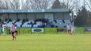 Phil Kelly scores for Corinthians v Peel (2-1) FA Cup Q final 5 March 2022