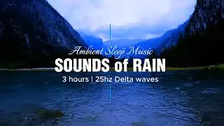 3 Hours Rain Sounds Black Screen + 25Hz Delta Waves for Sleep