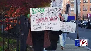 Teachers picket Monday morning at Providence elementary school