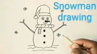 Easy Snowman Drawing for kids | Snow Drawing | Step by step drawing tutorials |  @Arindam Banik ​