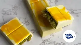 White Chocolate Dubai Bar- Water Color Effect
