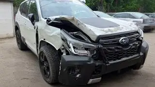 2024 Subaru wilderness Major Front-End Crash Repaired Without a Frame Rack- Unbelievable Results!