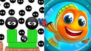 Hide Ball Brain Vs Save The Fish New UPDATE Satisfying Double Walkthrough Puzzle IQ Lucky Ball!