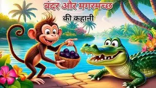 🐒🐊 Bandar Aur Magarmachh Ki Kahani | Kids Hindi Story | Long Video @ChotuChamps-h6m 