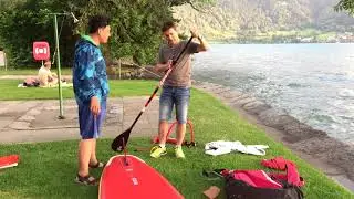 Stand up paddling in Interlaken, Switzerland
