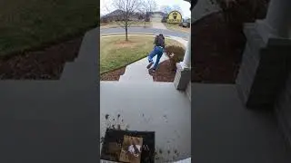 Porch Pirate Panics 🟫😱 (Caught On Ring Camera)