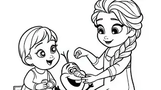 Elsa Frozen Princess Drawing, Painting for kids, Disney Princess Drawing, Princess Coloring, 112