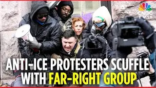 WATCH: Anti-ICE Protesters Scuffle With Far-Right Group in Downtown Minneapolis | Trump | N18G