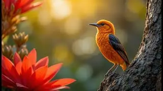 Soothing Orange Bird Song in Paradise 🌞 Calming Nature Sounds with Tropical Vibes & Relaxation