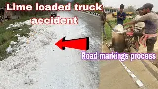 Lime powder loaded truck Accident Dimapur bypass || The Road Line Marking Process | @Asekanvlogs
