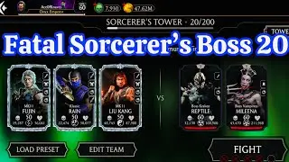 Fatal Sorcerer&rsquo;s Tower Boss Battle 20 gameplay + A Gold Character Reward MK Mobile