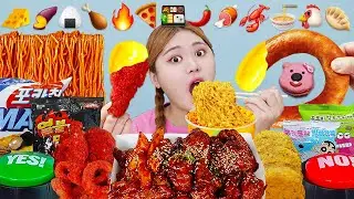 MUKBANG M&Igrave; G&Agrave; CHI&Ecirc;N & ĐẬU ĐEN M&igrave; cay G&agrave; r&aacute;n cay nhất TTeokbokki MUKBANG HIU