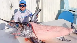How to SKIN a Swordfish! Skinless Steaks! Catch/Clean/Cook on the Traeger