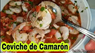 Ceviche de camarón casero cocido con limon | Shrimp ceviche