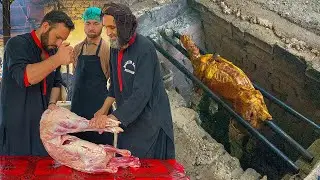 5 Hours of Roasting A Whole Lamb In Tandoor Oven | Khaddi Kabab Recipe | Street Food Balochistan