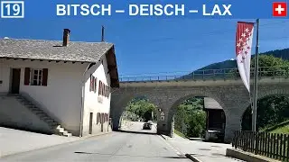 Driving in Switzerland. Furkastrasse from Bitsch to Lax. 4K