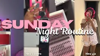 REALISTIC SUNDAY NIGHT ROUTINE | skincare routine , lashes, new camera??| Lorriann Huell 