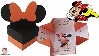 Manualidad para fiesta de niñas /INVITACIÓN DE MINNIE EN UNA CAJA 📦 Sabor de Fiesta 🎈