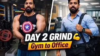 Day 2 Grind 🔥 Leg&ndash;Shoulder Workout | Gym to Office Hustle | Desi Diet & Real Life Fitness Guy
