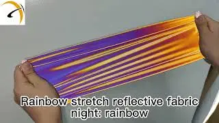 Rainbow stretchy reflective fabric