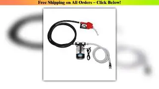 Diesel Fuel Transfer Pump with PVC Inlet Hose, Rubber Outlet Hose, 60L/Min Flow Rate for Vehicles