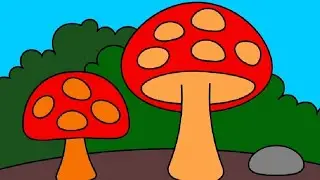 Colorful Mushroom Drawing for Kids | Fun Coloring Learning Video