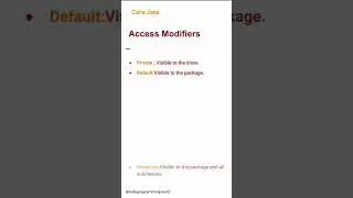 Access Modifiers (17) #corejava