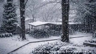Snowfall in a Quiet Courtyard