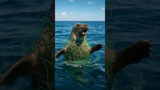 Fisherman rescues a seal from fishing nets 🦭🎣 AI-generated animal short full of hope. #animals #ai