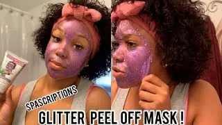 SPASCRIPTIONS BEDAZZLED GLITTER PEEL OFF FACIAL MASK REVIEW! *must watch!* 😂