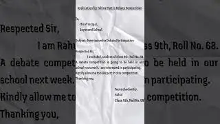 Application for Taking Part in Debate Competition | Best Debate Competition Application Format