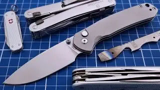 Canivete CJRB Pyrite, um modelo com trava button lock e tala em titânio que é excelente para EDC!