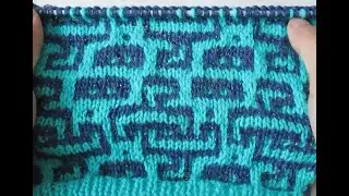 Mosaic knitting slip stitch 2 color pattern knit247