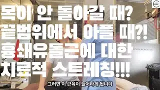 목을 돌리기 힘들 때? 끝에서 통증이 있거나 불편할 때?! 흉쇄유돌근에 대한 치료적 스트레칭!!!
