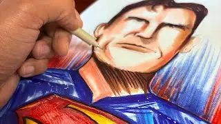 DRAWING SUPERMAN IN ALCOHOL MARKERS TIMELAPSE!