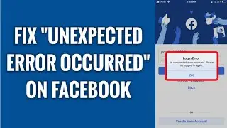 An Unexpected Error Occurred Please Try Again Later On Facebook