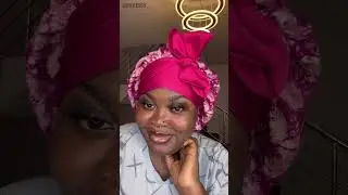 Pink Tie Adjustable Reversible Hair Bonnet Made With Adire Crepe X Silk Fabric.