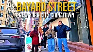 【4K】𝐖𝐀𝐋𝐊 🇺🇸 Visiting Bayard Street Tour in NYC Chinatown 🚕🗽🌭
