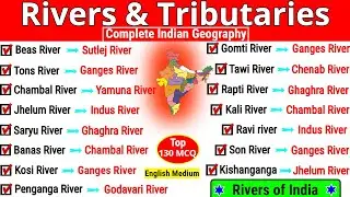 Rivers And Their Tributaries | Rivers Of India | Indian Rivers System | River Gk | River Origin |