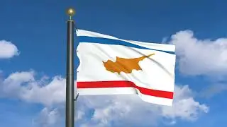 Proposed flag of United Federal Cyprus (moving clouds)